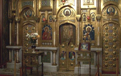 Inside the church.