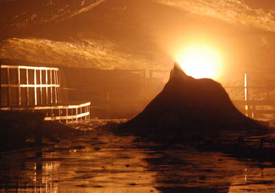 Captivating view inside Scarisoara Ice Cave.